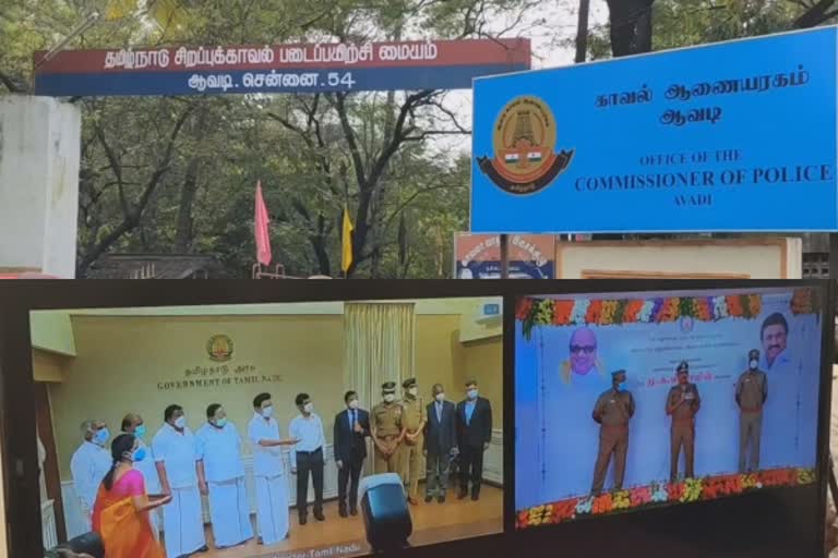 Chennai Aavadi new commissioner office opening ceremony  Tamilnadu CM opens new commissioner office  சென்னை புதிய காவல் ஆனையரகத்தை தமிழ்நாடு முதலமைச்சர் துவங்கி வைத்தார்  சிறப்பு அதிகாரிகளாக ஏடிஜிபி ரவி மற்றும் ஏடிஜிபி சந்தீப் ராய் ரத்தோர்  ஆவடி காவல் ஆணையரகத்துக்கு மொத்தமாக 25 காவல் நிலையங்கள்