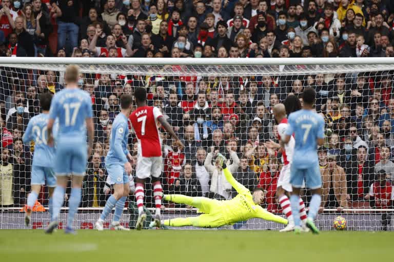 Rodri s injury time goal helps Manchester City to win against Arsenal  Manchester City beat Arsenal  ഇംഗ്ലീഷ് പ്രീമിയര്‍ ലീഗ്  മാഞ്ചസ്റ്റര്‍ സിറ്റി-ആഴ്‌സണല്‍