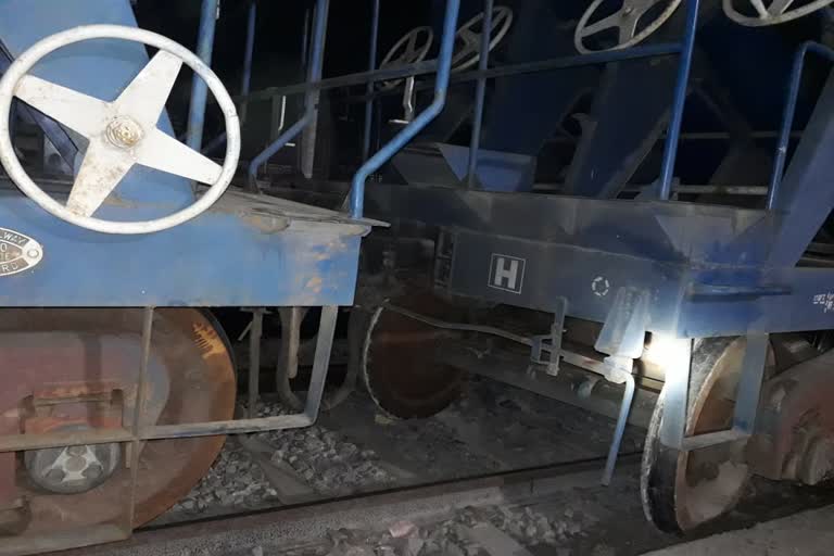 Freight train derailed at Hirakud station in sambalpur