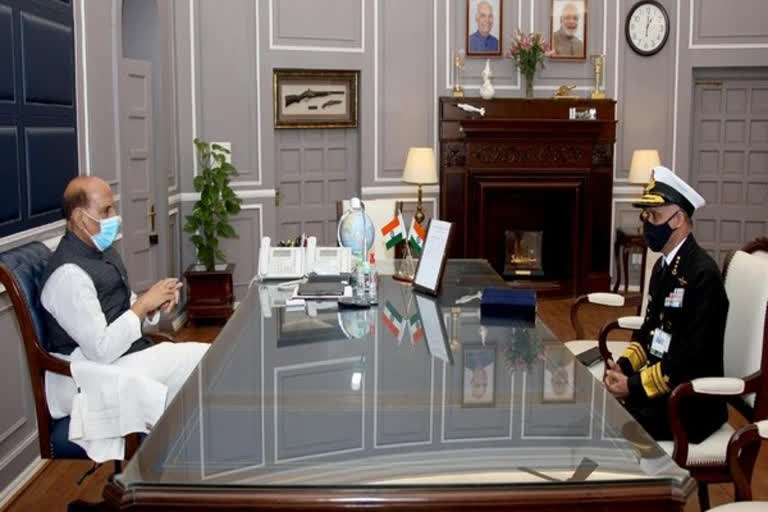 Coast Guard DG VS Pathania calls on Rajnath Singh, discusses maritime security