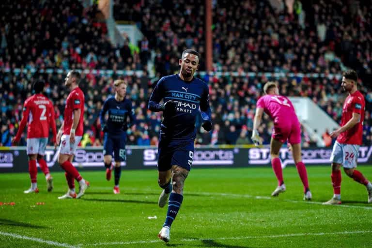 FA CUP  Manchester City beat Swindon Town  FA CUP 2022  സ്വിൻഡോണ്‍ ടൗണിനെതിരെ മാഞ്ചസ്റ്റർ സിറ്റിക്ക് തകർപ്പൻ വിജയം  എഫ്എ കപ്പ് 2022  FA CUP Update