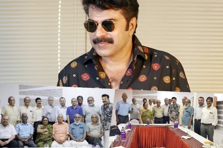 Mammootty college reunion picture  Mammootty with college friends  കോളജ്‌ സുഹൃത്തുക്കള്‍ക്കൊപ്പം മമ്മൂട്ടി  Mammootty college reunion trolls  Mammootty latest movies