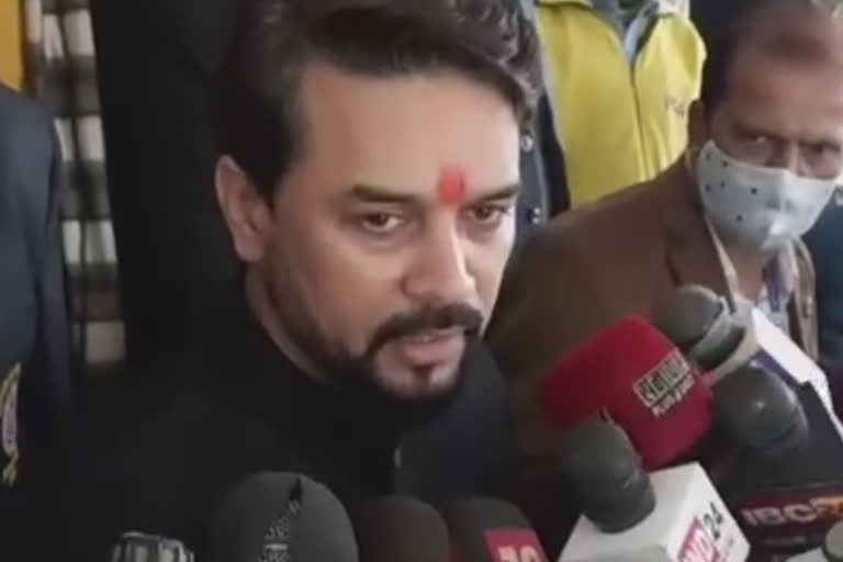 Anurag Thakur other BJP MPs welcome EC decision on truncated UP elections say BJP will return to power with greater numbers