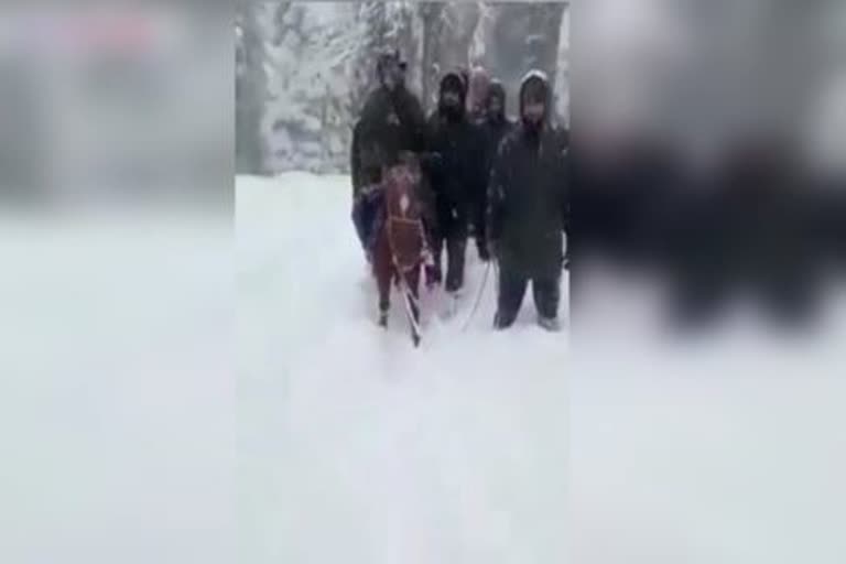snowfall-aftermath-locals-carry-pregnant-lady-on-shoulders-to-reach-to-hospital