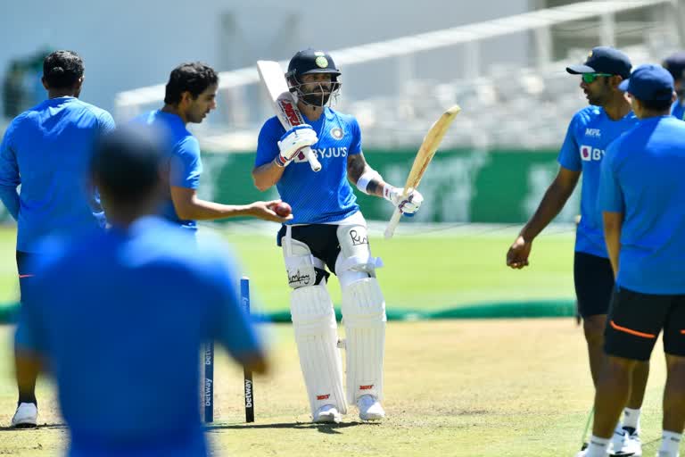 IND vs SA  Indian vs South Africa  Indian team begins training ahead of series-deciding third Test against SA  ഇന്ത്യന്‍ ടീം പരിശീലനം ആരംഭിച്ചു  ഇന്ത്യ-സൗത്ത് ആഫ്രിക്ക