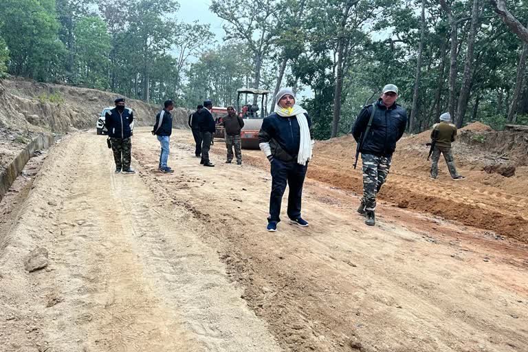 road construction in Chunchuna Naxalite area of Balrampur