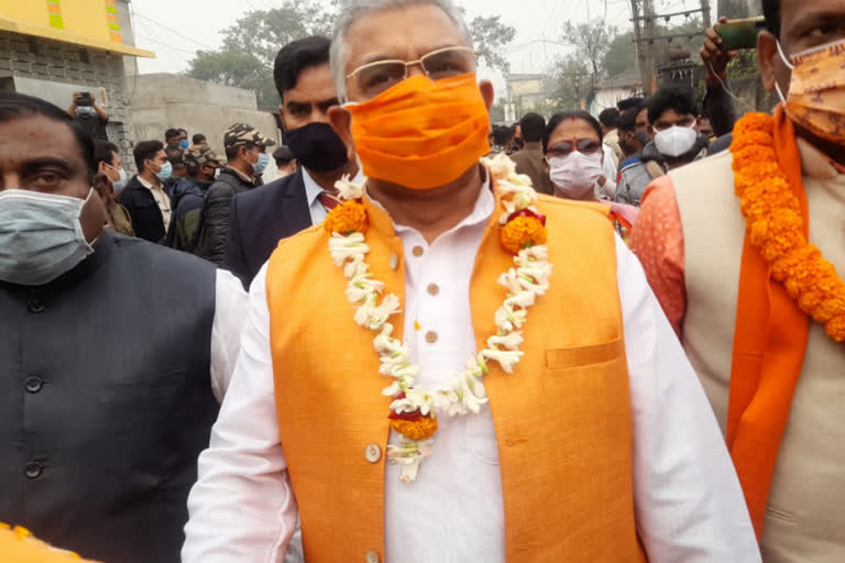 dilip ghosh police clash at kulti during amc election 2022 campaign