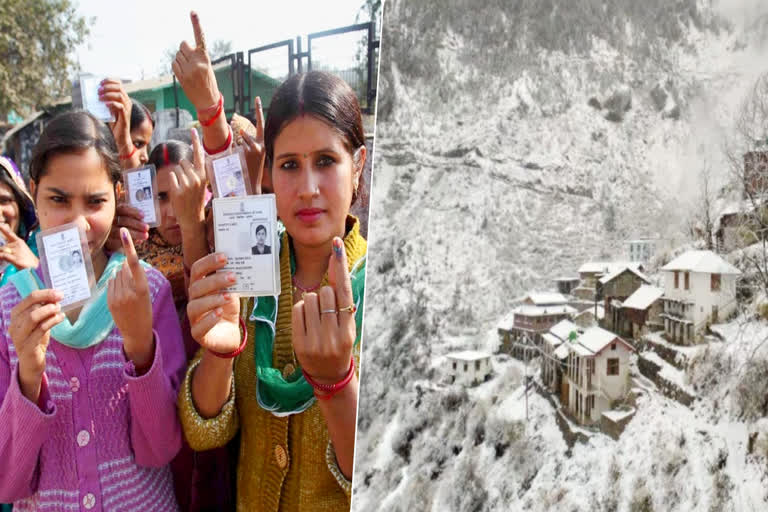 uttarkashi Snowfall polling booth