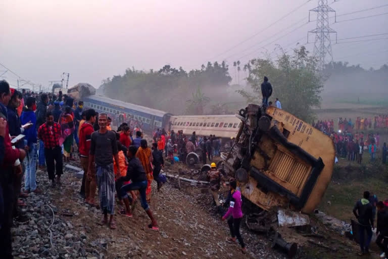 Forensic team collects specimens from Bikaner-Guwahati Express accident spot