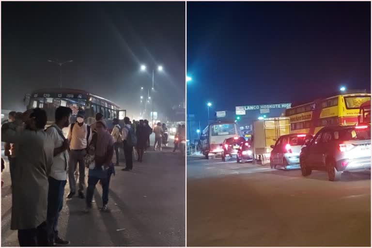 Sankranti and Weekend Curfew effect toll people going back their native from bangalore