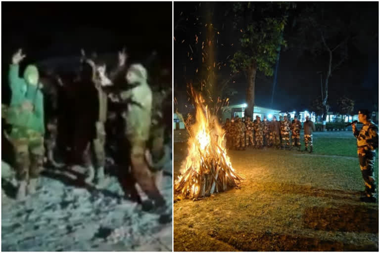 Army jawans celebrate Lohri