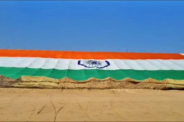 Khadi tricolor Near Jaisalmer War Museum