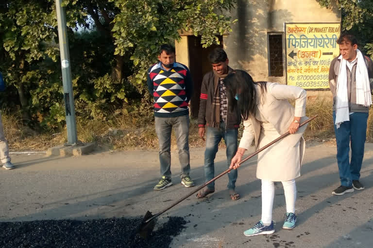 उज्वा से खड़खड़ी गांव तक सड़क निर्माण कार्य शुरू