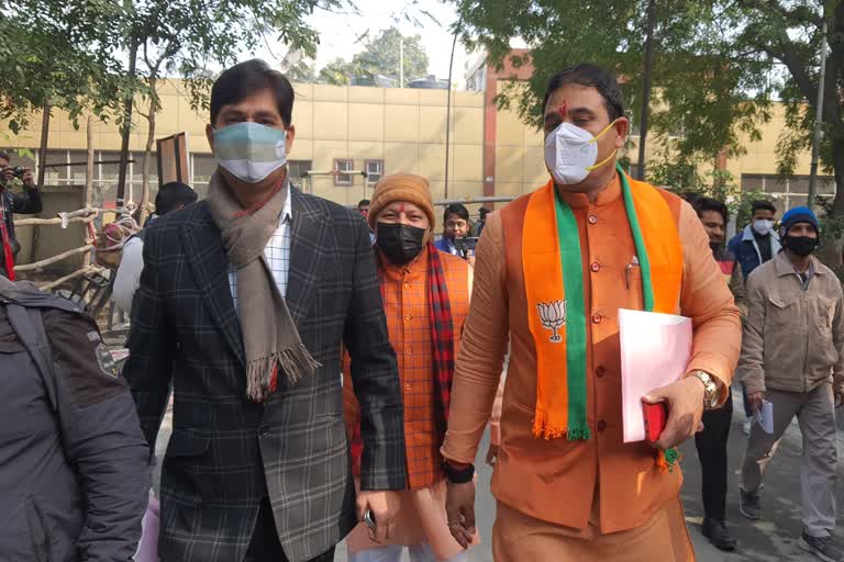 BJP candidate Nand Kishore Gurjar files nomination papers from Loni Vidhan Sabha in Ghaziabad