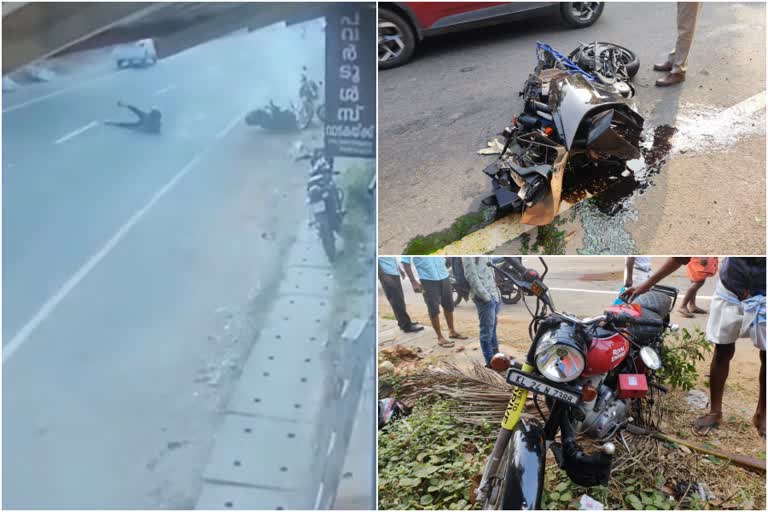 accident during bike racing in kottarakkara  bike racing in kottarakkara kollam  accident while taking selfie at bike racing in kollam  കൊട്ടാരക്കരയിൽ ബൈക്ക് അപകടം  കൊട്ടാരക്കര ബൈക്ക് റേസിങ്ങിനിടെ അപകടം  കൊല്ലത്ത് ബൈക്ക് റേസിങ്ങിനിടെ അപകടം