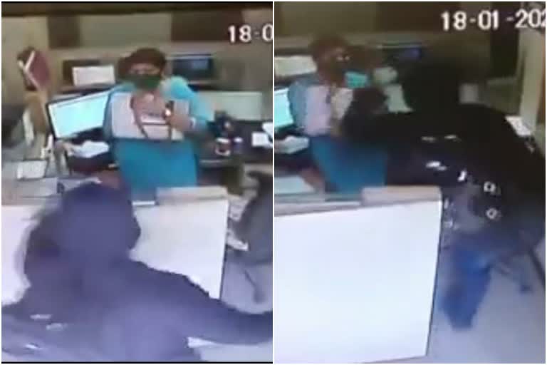 Hubli Sbi Bank Robbery case cctv footage available