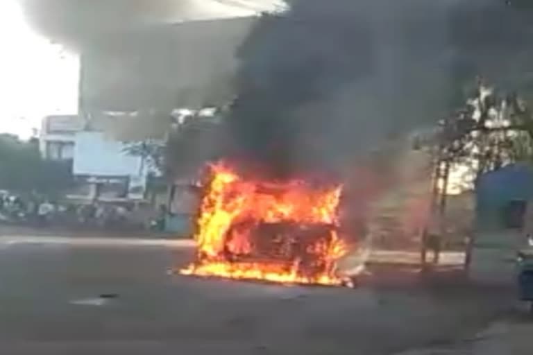 Fire In City bus Rajkot