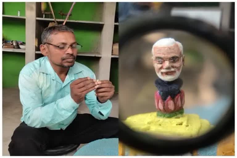 Ankush Devangan of Bhilai made the smallest statue of PM Modi