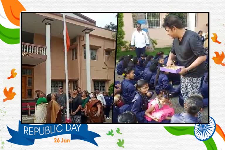 Actor Shivraj Kumar celebrates 73rd Republic Day at Shaktidham Mysore