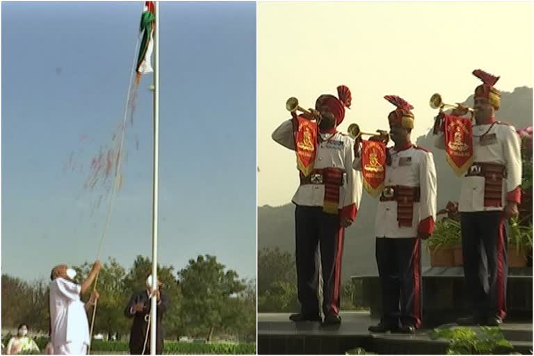 Republic Day 2022: RFC ખાતે ભવ્ય રીતે ત્રિરંગો ફરકાવ્યો, ચેરમેન રામોજી રાવે કર્યું ધ્વજારોહણ