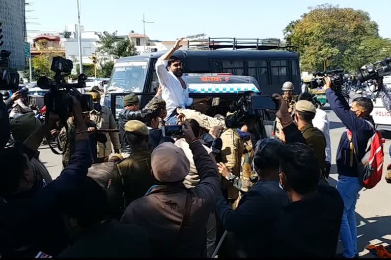 Jaipur Police Lathicharge on ABVP workers