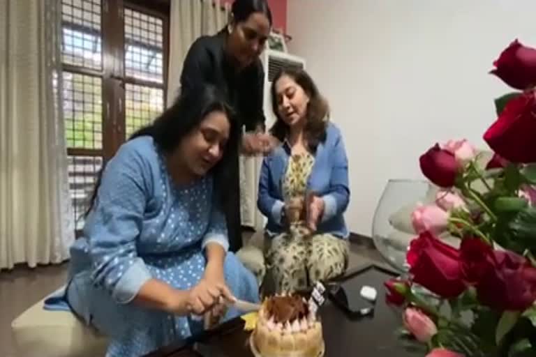 Actress Sudharani and Shruthi give surprise to malavika