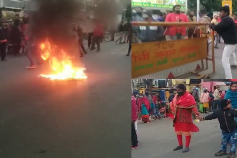 relatives-protest-against-police-for-not-taking-out-dead-body-from-pond-in-ranchi