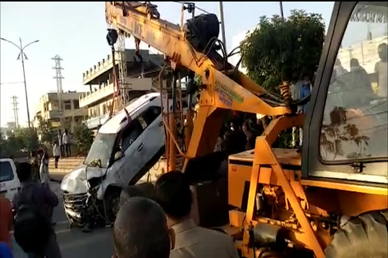 Karimnagar Car Accident , terrible accident in karimnagar