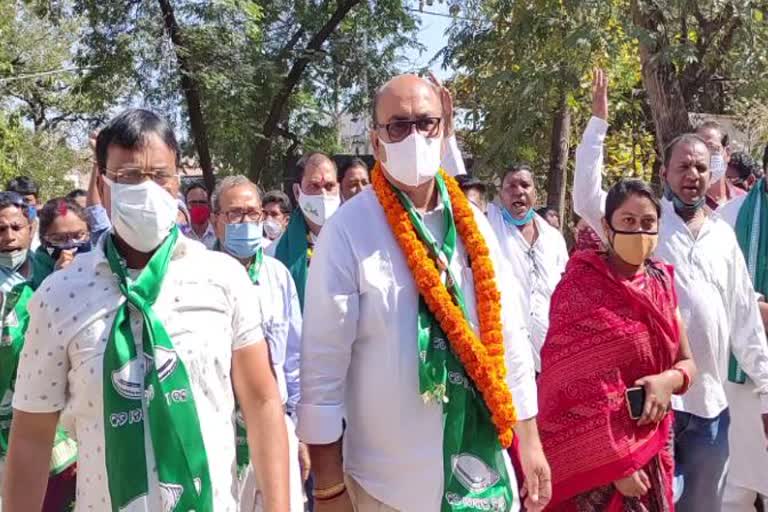 bjd candidate started campaigning for panchayat election