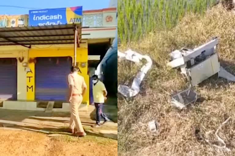 Thieves Damaged ATM In Nizamabad