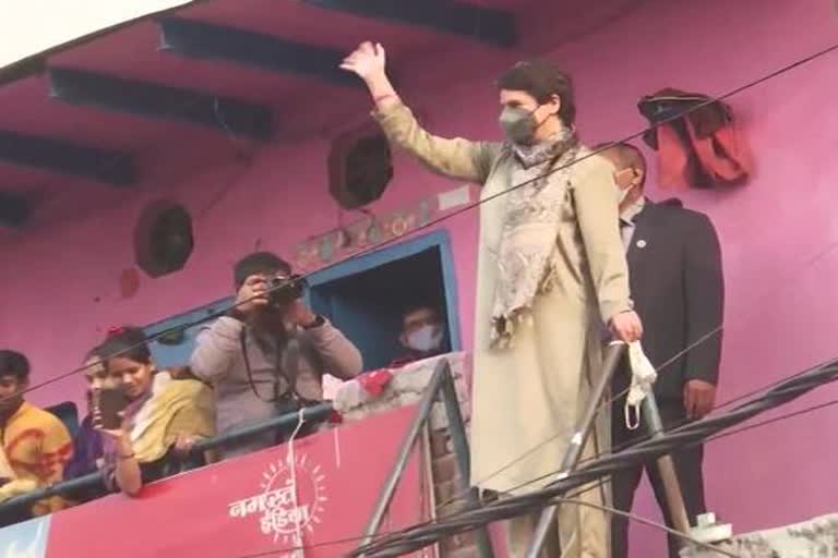 Priyanka Gandhi Vadra holds door-to-door campaign in Noida