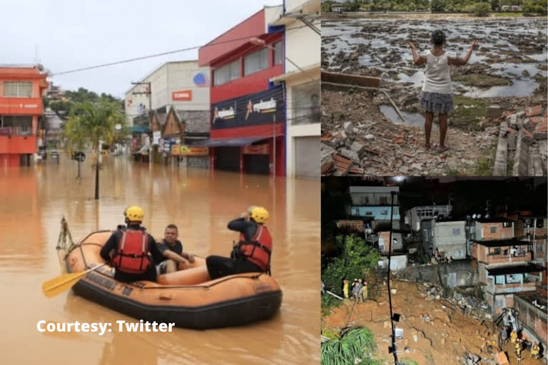 Death toll from landslides  flooding climbs to 24 in Brazil  ബ്രസീലില്‍ മണ്ണിടിച്ചിലിലും വെള്ളപ്പൊക്കവും  ബ്രസീലില്‍ ദുരന്തം വിതച്ച് കനത്ത മഴ  Brazil Heavy rain kills 24