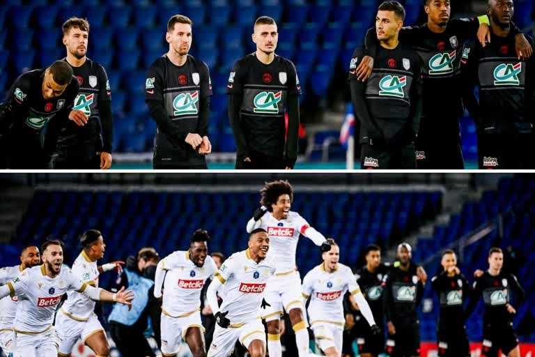 ഫ്രഞ്ച് കപ്പ്: പി എസ് ജി പുറത്ത്.  french cup : psg eliminated  result of psg match  പി എസ് ജി മല്‍സര ഫലം