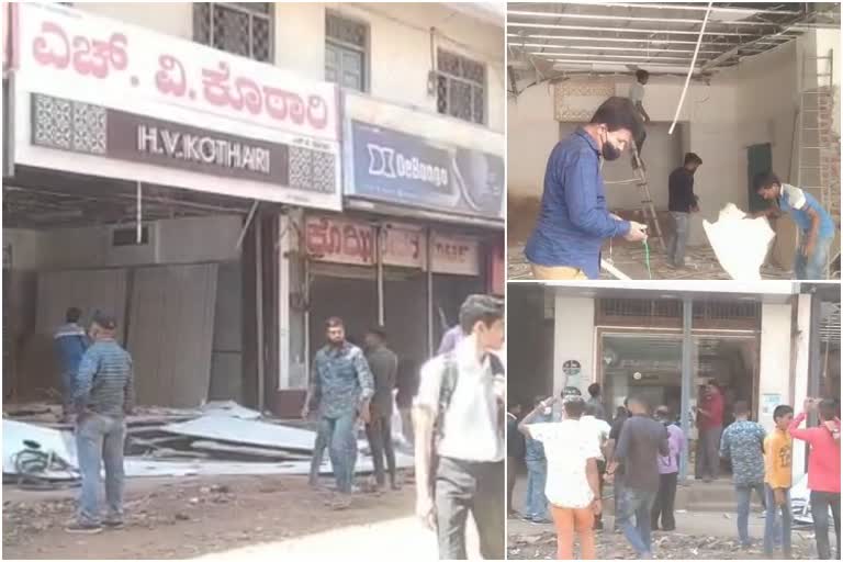 Hubli-Dharwad Corporation Doing Dilapidated Building Clearance Work