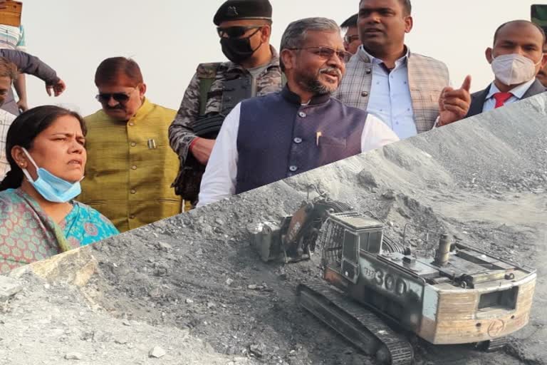 bjp-leader-babulal-marandi-inspected-nirsa-gopinathpur-colliery-after-dhanbad-mine-accident