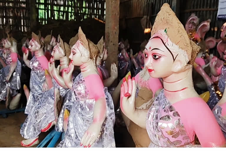 saraswati puja preparation at Hojai