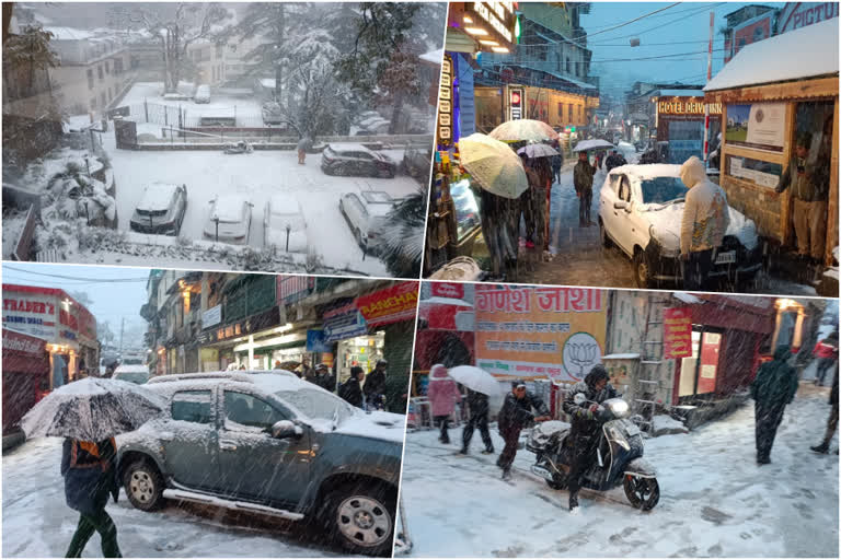 snowfall in Mussoorie