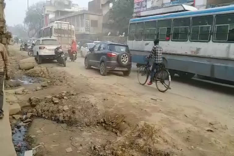 Road damage in Panipat