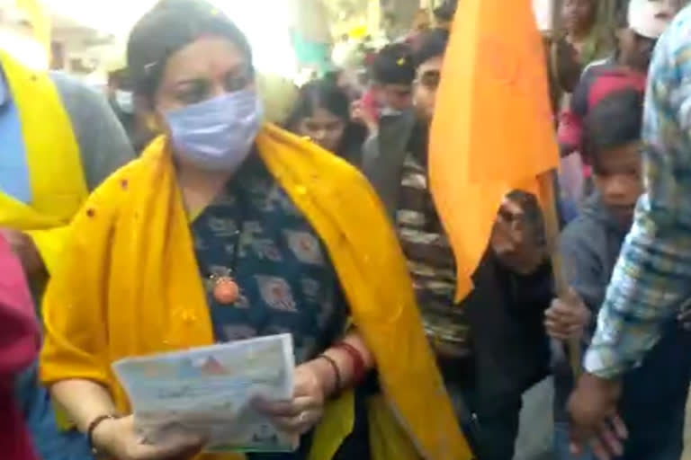 smriti irani in noida