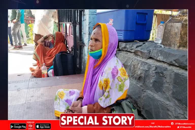 Anusaya Patole is forced to beg at a temple