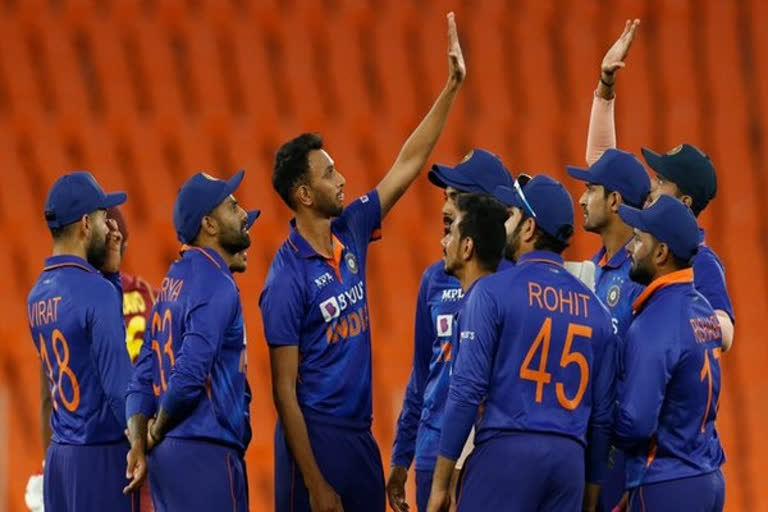 India defeated West Indies by 44 runs in the second ODI to take an unassailable 2-0 lead in the three-match series here on Wednesday.