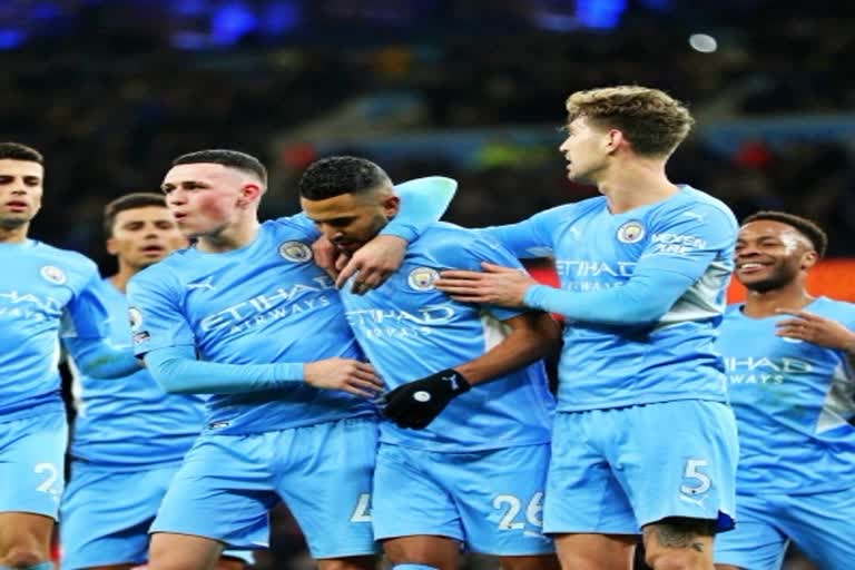 Premier League  Manchester City beat Brentfort  Manchester City  Brentfort  प्रीमियर लीग  मैनचेस्टर सिटी  ब्रेंटफोर्ट  रियाद महरेज  रहीम स्टलिर्ंग  Brentfort  Riyad Mahrez  Rahim Stirling