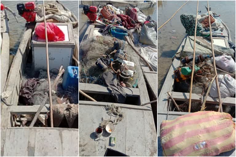 BSF captures Pakistan Fishing boats  Pakistan Fishing boats captures From kutch  ഗുജറാത്ത് അതിര്‍ത്തിയില്‍ പാക് ബോട്ടുകള്‍ കണ്ടെത്തി  പാക് മത്സ്യ ബന്ധനബോട്ടുകള്‍ ബഎസ്എഫ് പിടികൂടി