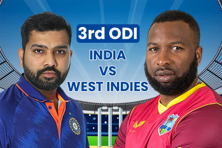 Indian cricket team  Kieron Pollard  live streaming  Rohit Sharma  West Indies cricket team  IND vs WI 3rd ODI  India Vs West Indies  Shikhar dhawan  West indies