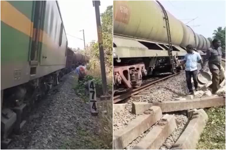 ചരക്ക് ട്രെയിൻ പാളം തെറ്റി  ട്രെയിൻ റദ്ദാക്കി  വേണാട് എക്‌സ്പ്രസ് റദ്ദാക്കി  പുതുക്കാട് ചരക്ക് ട്രെയിന്‍ പാളം തെറ്റി  goods train derails in thrissur  venad express cancelled  trains cancelled in kerala