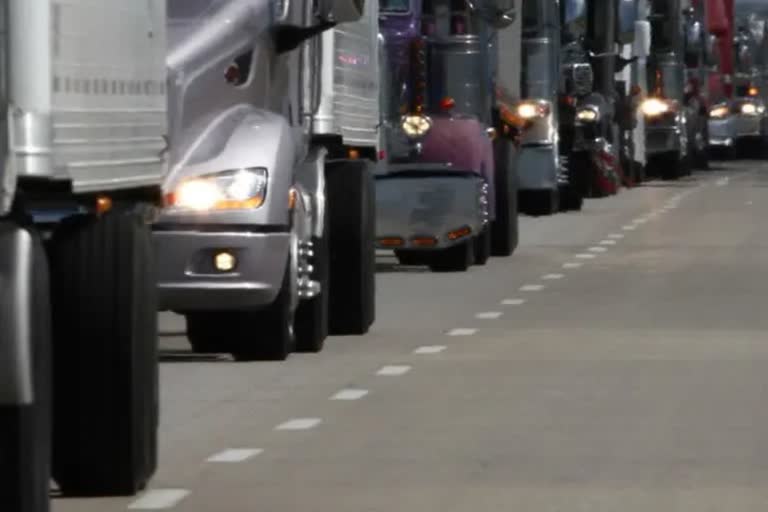 Truck Drivers Protest against Covid Restrictions