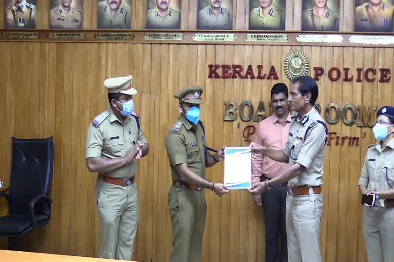 sub inspector kiran shyam  aruvikkara sub inspector  kiran shyam got appreciation from DGP  അരുവിക്കര സബ് ഇന്‍സ്‌പെക്ടര്‍ക്ക് അംഗീകാരം  കിരണ്‍ ശ്യാമിന് സംസ്ഥാന പൊലീസ് മേധാവിയുടെ പ്രശസ്‌തിപത്രം