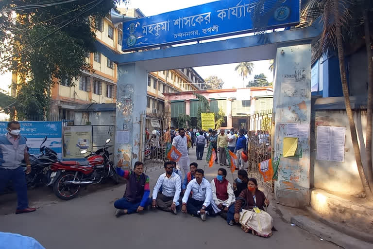 BJP Agitation At Chandannagar