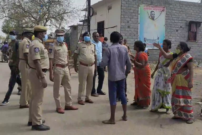 Tension at Singareni Colony , singareni colony land issue
