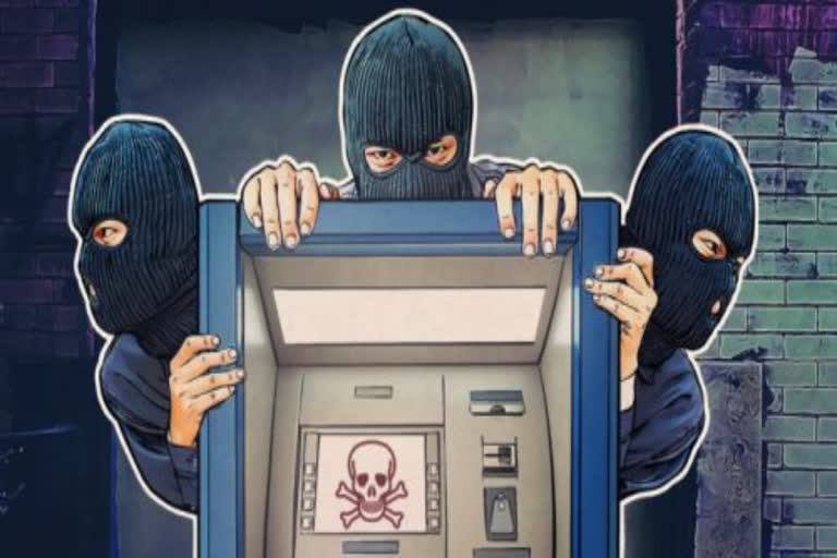 ATM robbery in maharashtra  Thieves cut open ATM cash chest  ATM robbery Palghar  എടിഎം കൗണ്ടർ കുത്തിത്തുറന്ന് മോഷണം  എടിഎം കൗണ്ടർ മോഷണം മഹാരാഷ്‌ട്ര